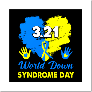 Blue Yellow Heart 21 World Down Syndrome Awareness Day Posters and Art